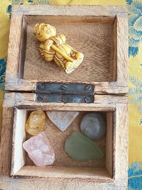 Carved Wooden Trinket Treasure Box